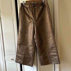 Madewell Metallic Gold Wide Leg Crop Pants 30